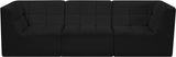 Relax Black Velvet Modular 98" Sofa from Meridian - Luna Furniture