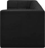 Relax Black Velvet Modular 98" Sofa from Meridian - Luna Furniture