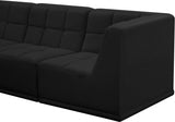 Relax Black Velvet Modular 98" Sofa from Meridian - Luna Furniture