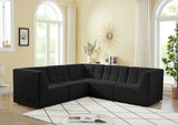 Relax Black Velvet Modular Sectional from Meridian - Luna Furniture