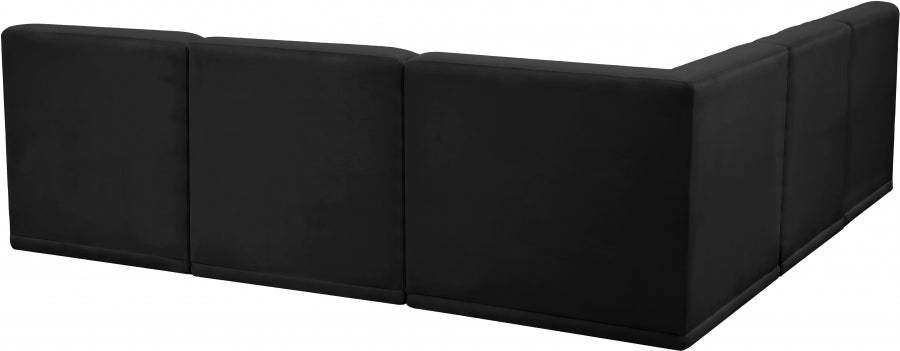 Relax Black Velvet Modular Sectional from Meridian - Luna Furniture