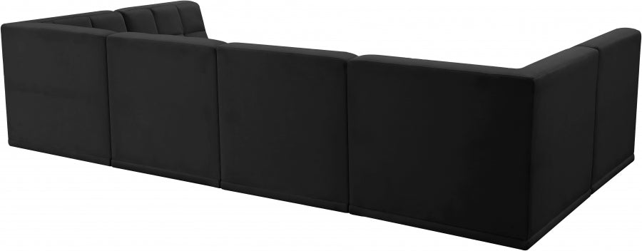 Relax Black Velvet Modular Sectional from Meridian - Luna Furniture