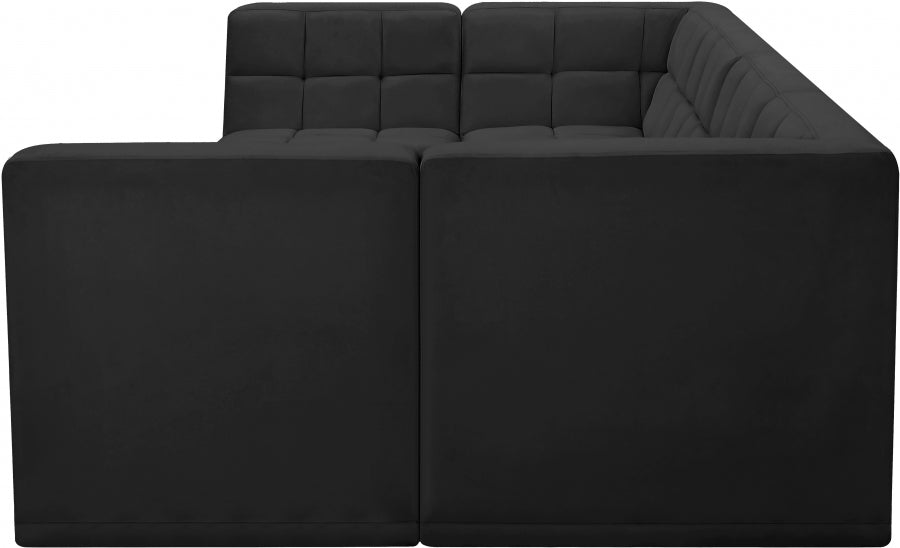 Relax Black Velvet Modular Sectional from Meridian - Luna Furniture