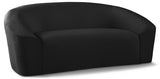 Riley Black Velvet Loveseat from Meridian - Luna Furniture