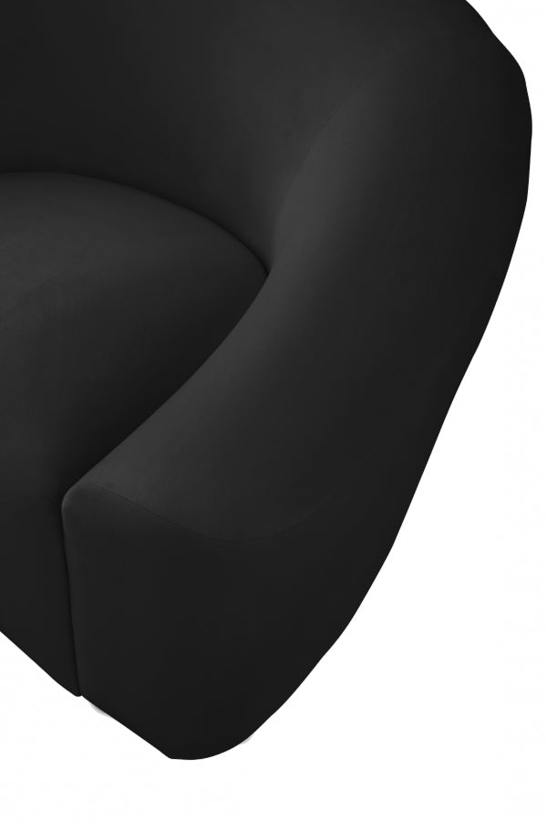 Riley Black Velvet Loveseat from Meridian - Luna Furniture