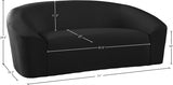 Riley Black Velvet Loveseat from Meridian - Luna Furniture