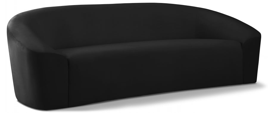 Riley Black Velvet Sofa from Meridian - Luna Furniture