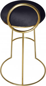 Ring Black Velvet Counter Stool from Meridian - Luna Furniture