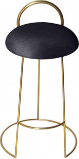 Ring Black Velvet Counter Stool from Meridian - Luna Furniture