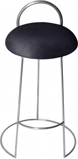 Ring Black Velvet Counter Stool from Meridian - Luna Furniture