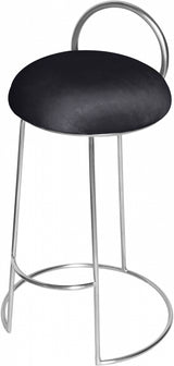 Ring Black Velvet Counter Stool from Meridian - Luna Furniture