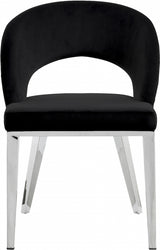 Roberto Black Velvet Dining Chair from Meridian - Luna Furniture