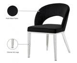 Roberto Black Velvet Dining Chair from Meridian - Luna Furniture