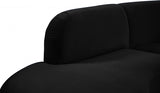 Rosa Black Velvet 3pc. Sectional from Meridian - Luna Furniture