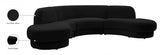 Rosa Black Velvet 3pc. Sectional from Meridian - Luna Furniture