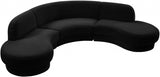 Rosa Black Velvet 3pc. Sectional from Meridian - Luna Furniture