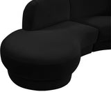 Rosa Black Velvet 3pc. Sectional from Meridian - Luna Furniture