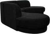 Rosa Black Velvet 3pc. Sectional from Meridian - Luna Furniture