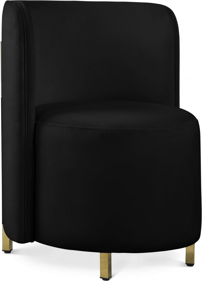 Rotunda Black Velvet Chair from Meridian - Luna Furniture