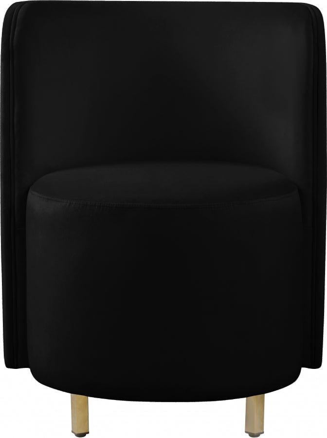 Rotunda Black Velvet Chair from Meridian - Luna Furniture