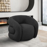 Black Roxbury Boucle Fabric Dining Chair / Accent Chair from Meridian - Luna Furniture