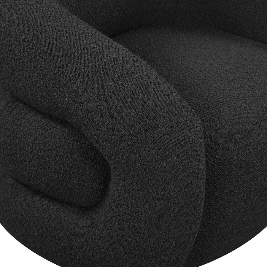 Black Roxbury Boucle Fabric Dining Chair / Accent Chair from Meridian - Luna Furniture