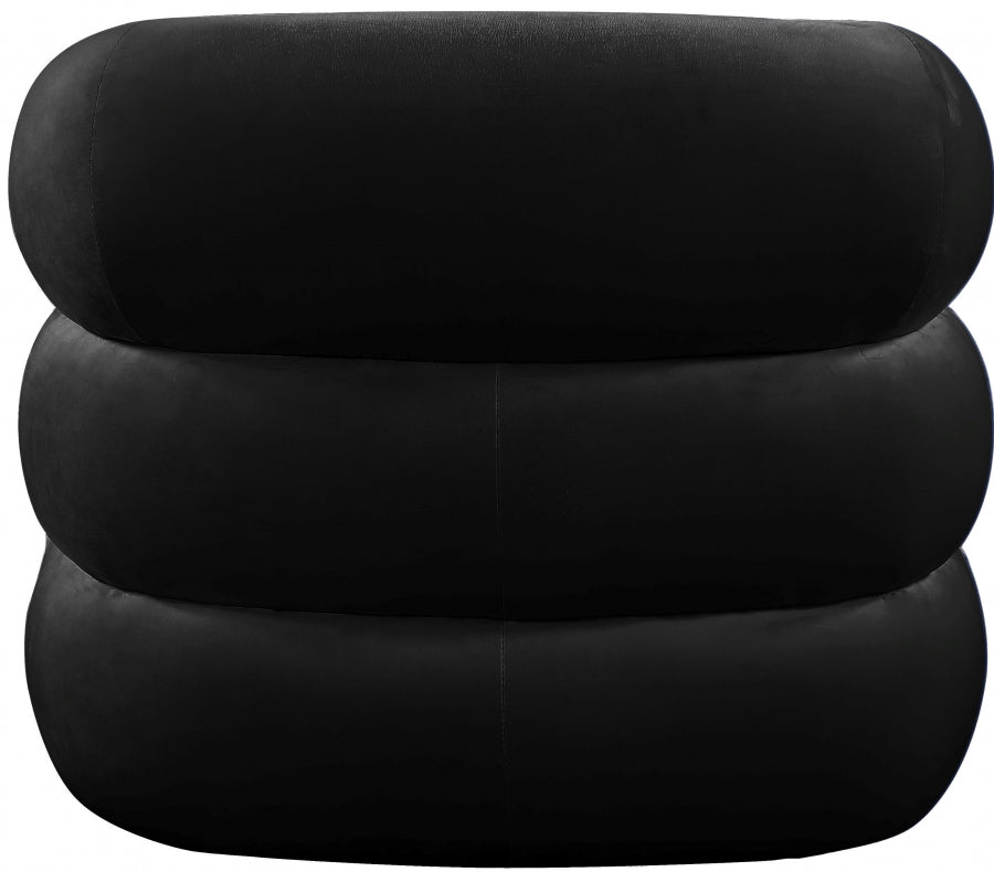 Roxbury Black Velvet Accent Chair from Meridian - Luna Furniture