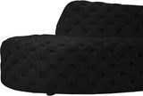 Royal Black Velvet 2pc. Sectional from Meridian - Luna Furniture