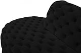 Royal Black Velvet 2pc. Sectional from Meridian - Luna Furniture