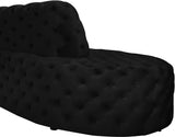 Royal Black Velvet 2pc. Sectional from Meridian - Luna Furniture