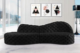 Royal Black Velvet 2pc. Sectional from Meridian - Luna Furniture