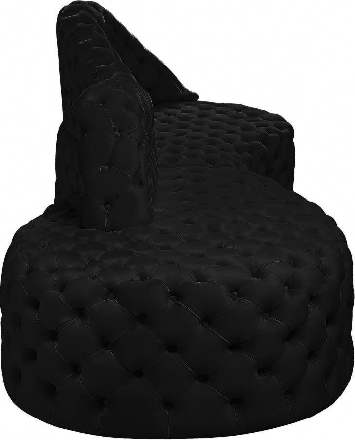 Royal Black Velvet 2pc. Sectional from Meridian - Luna Furniture