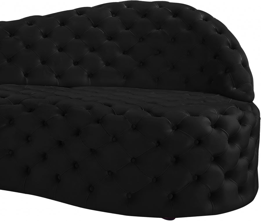 Royal Black Velvet 2pc. Sectional from Meridian - Luna Furniture