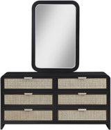 Sage Black Wood Mirror from Meridian - Luna Furniture