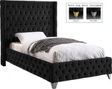 Savan Black Velvet Twin Bed from Meridian - Luna Furniture