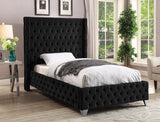 Savan Black Velvet Twin Bed from Meridian - Luna Furniture