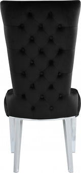 Serafina Black Velet Dining Chair, Set of 2 from Meridian - Luna Furniture