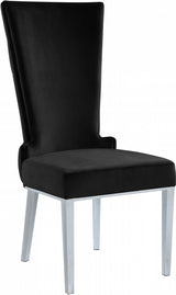 Serafina Black Velet Dining Chair, Set of 2 from Meridian - Luna Furniture