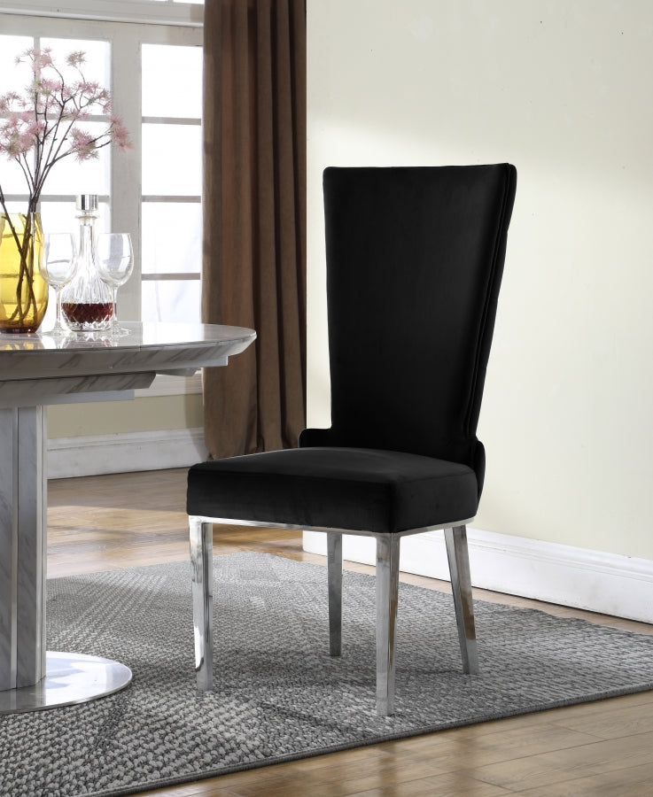 Serafina Black Velet Dining Chair, Set of 2 from Meridian - Luna Furniture