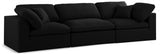 Serene Black Linen Textured Deluxe Modular Down Filled Cloud-Like Comfort Overstuffed 119" Sofa from Meridian - Luna Furniture