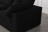 Serene Black Linen Textured Deluxe Modular Down Filled Cloud-Like Comfort Overstuffed 119" Sofa from Meridian - Luna Furniture