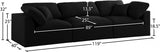 Serene Black Linen Textured Deluxe Modular Down Filled Cloud-Like Comfort Overstuffed 119" Sofa from Meridian - Luna Furniture