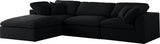 Serene Black Linen Textured Deluxe Modular Down Filled Cloud-Like Comfort Overstuffed Reversible Sectional from Meridian - Luna Furniture