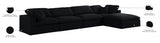 Serene Black Linen Textured Deluxe Modular Down Filled Cloud-Like Comfort Overstuffed Reversible Sectional from Meridian - Luna Furniture