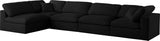 Serene Black Linen Textured Deluxe Modular Down Filled Cloud-Like Comfort Overstuffed Sectional from Meridian - Luna Furniture