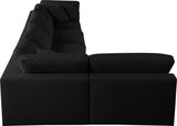 Serene Black Linen Textured Deluxe Modular Down Filled Cloud-Like Comfort Overstuffed Sectional from Meridian - Luna Furniture