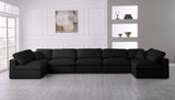 Serene Black Linen Textured Deluxe Modular Down Filled Cloud-Like Comfort Overstuffed Sectional from Meridian - Luna Furniture