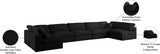 Serene Black Linen Textured Deluxe Modular Down Filled Cloud-Like Comfort Overstuffed Sectional from Meridian - Luna Furniture