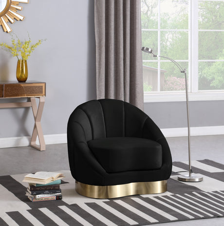 Shelly Black Velvet Chair from Meridian - Luna Furniture