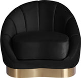 Shelly Black Velvet Chair from Meridian - Luna Furniture